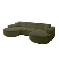 WOHNLANDSCHAFT MARI-U1-v3 - 303x171x83 cm Grün Bouclé - Schwarz/Grün, Holzwerkstoff/Kunststoff (303/83/171cm) - ALTDECOR