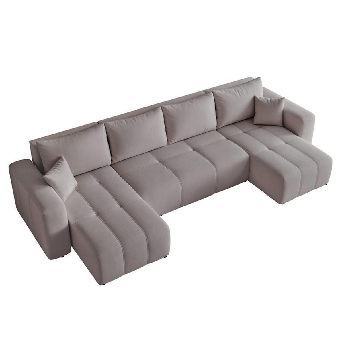 WOHNLANDSCHAFT PEDRO mit Schlaffunktion und Bettkasten Dunkelgrau - Dunkelgrau, Holzwerkstoff/Textil (318/79/145cm) - Idohome