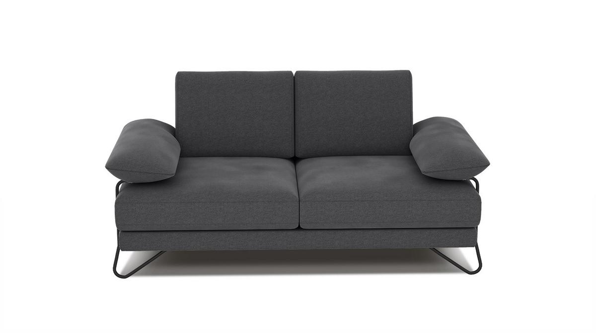 SOFA LORI 2-Sitzer, dunkelgrau - Dunkelgrau/Schwarz, Holzwerkstoff/Textil (185/87/96cm) - Wozimo