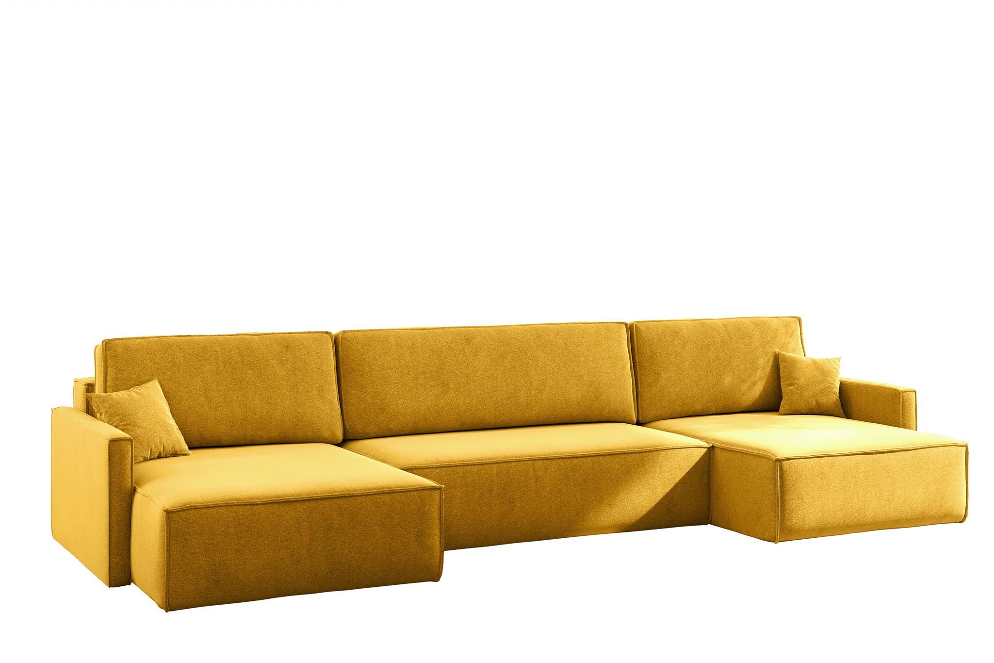 WOHNLANDSCHAFT Louis Salvador - Gelb, Holzwerkstoff/Textil (348/83/142cm) - Fun Möbel
