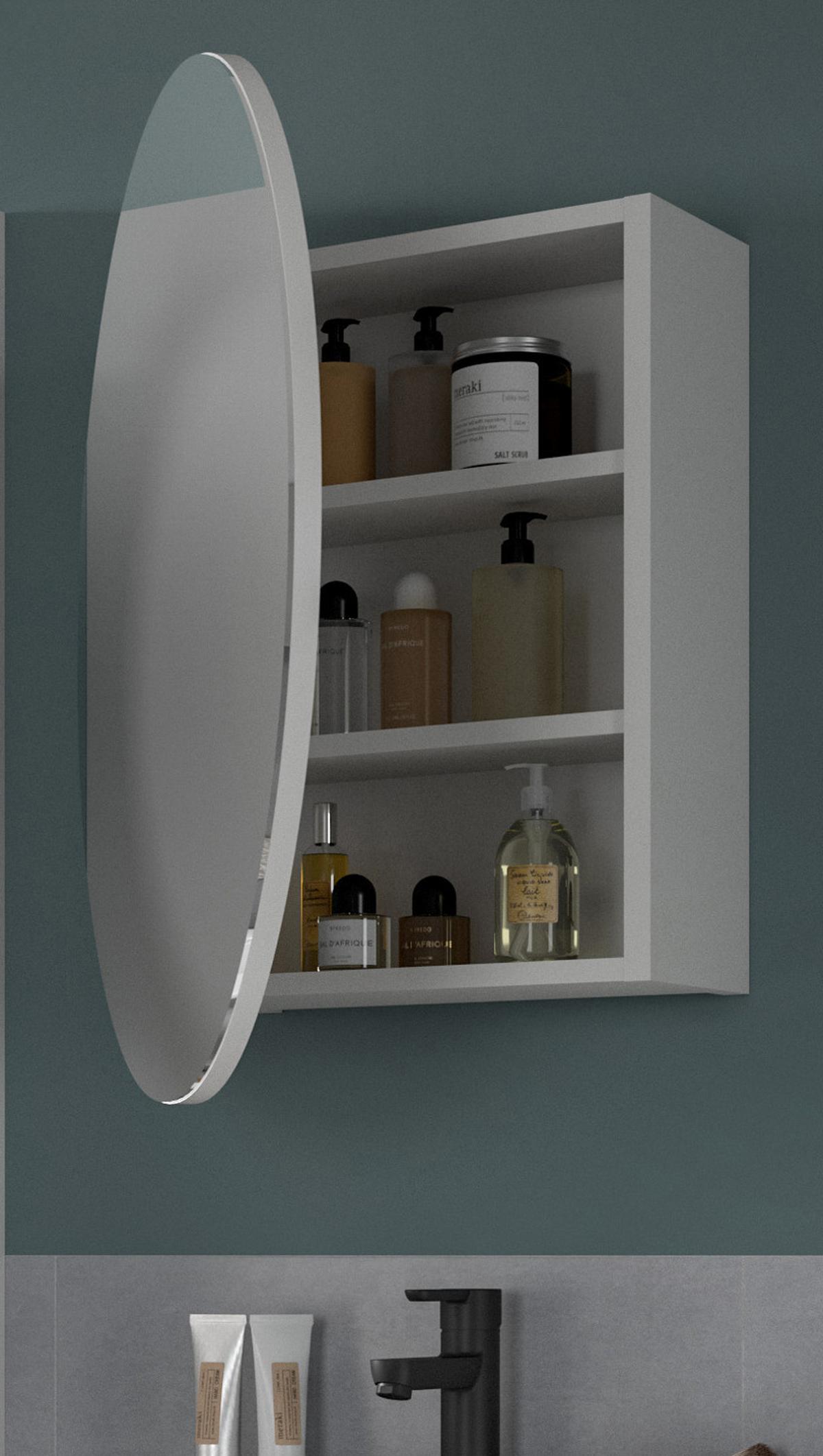 BADMÖBEL-SET weiß Hochglanz 3-teilig 100 cm, Komplettset mit 3D-Struktur - Weiß Hochglanz, Glas/Holzwerkstoff (101/187/37cm) - Inn.Furn