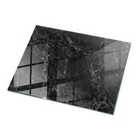 TISCHPLATTE 80x60 cm Marmormuster mit Adern - Schwarz, Glas (0.4/80/60cm) - TULUP
