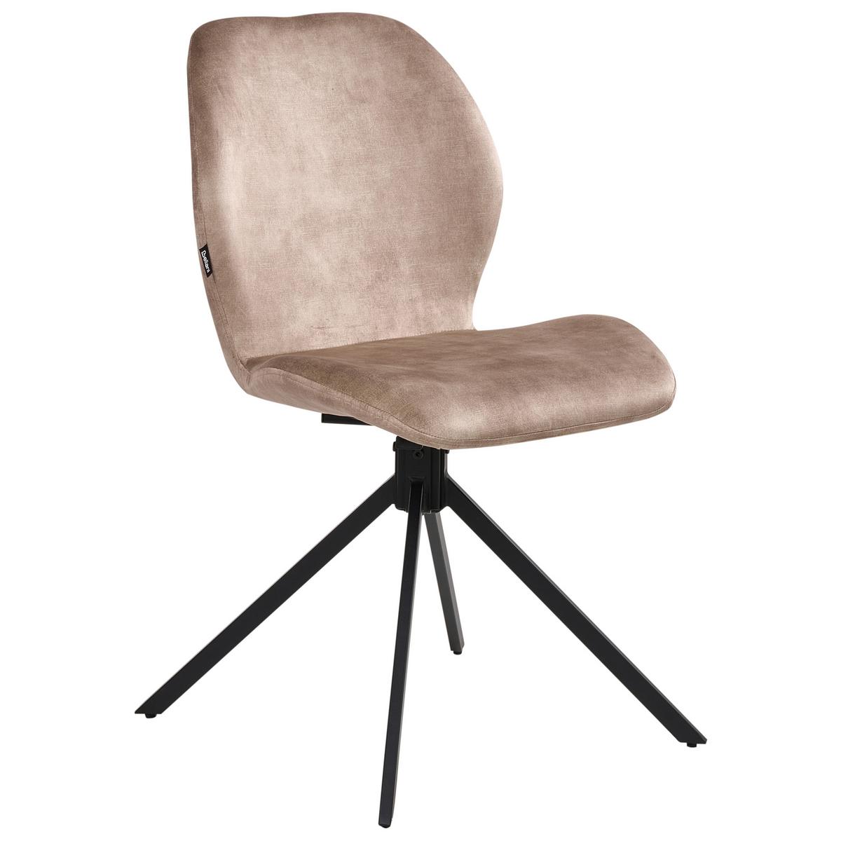 ESSZIMMERSTUHL 4er-Set drehbar Samtstoff Beige Morrison - Beige, Textil (50/86/56cm) - Beliani