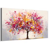 METALLBILD Aquarell - Baum - Kunst - Abstrakt 80x40 cm - Multicolor, Metall (80/40cm) - MuchoWow