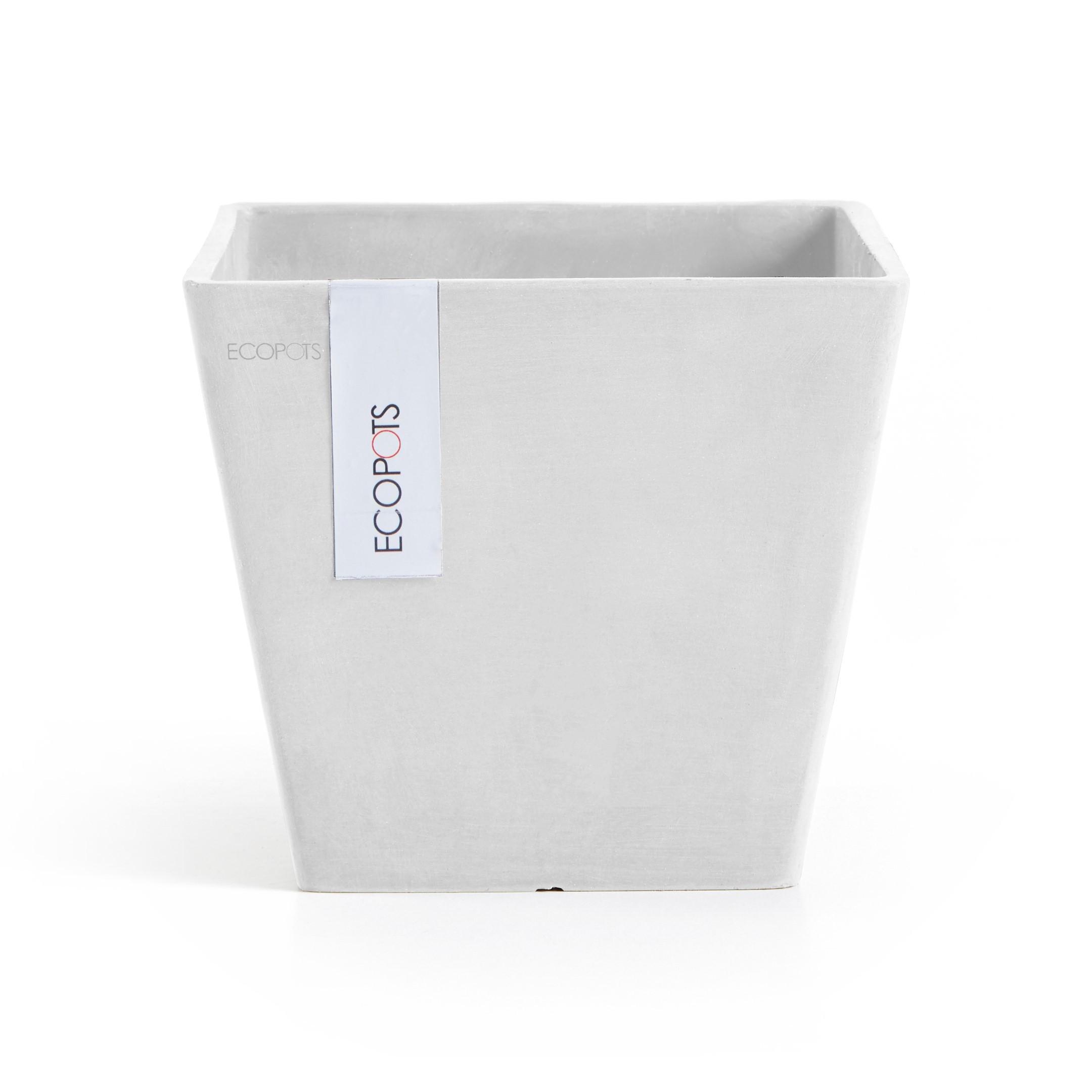 BLUMENTOPF Rotterdam 20,3/20,3/17,8 cm Weiß - Weiß, Kunststoff (20.3/17.8cm) - Ecopots