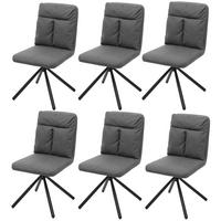ESSZIMMERSTUHL Grau 6er-Set - Grau, Textil (50/90/65cm) - MCW