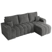 ECKSOFA KIRASSO L Dunkelgrau Cord - Dunkelgrau/Grau, Textil (245/147cm) - MKS