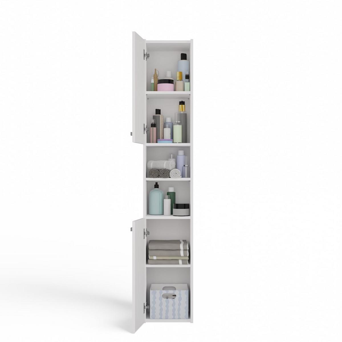 BADEZIMMERSCHRANK Weiß 30/170/30 - Weiß, Holzwerkstoff (30/170/30cm) - RAUMHIRSCH FURNITURE