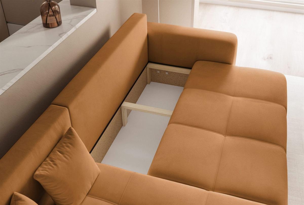 ECKSOFA Leros Mit Schlaffunktion - Orange, Holzwerkstoff/Textil (248/145cm) - Fun Möbel