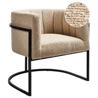 SESSEL Beige Larvik II - Beige/Schwarz, Textil (73/72/66cm) - Beliani