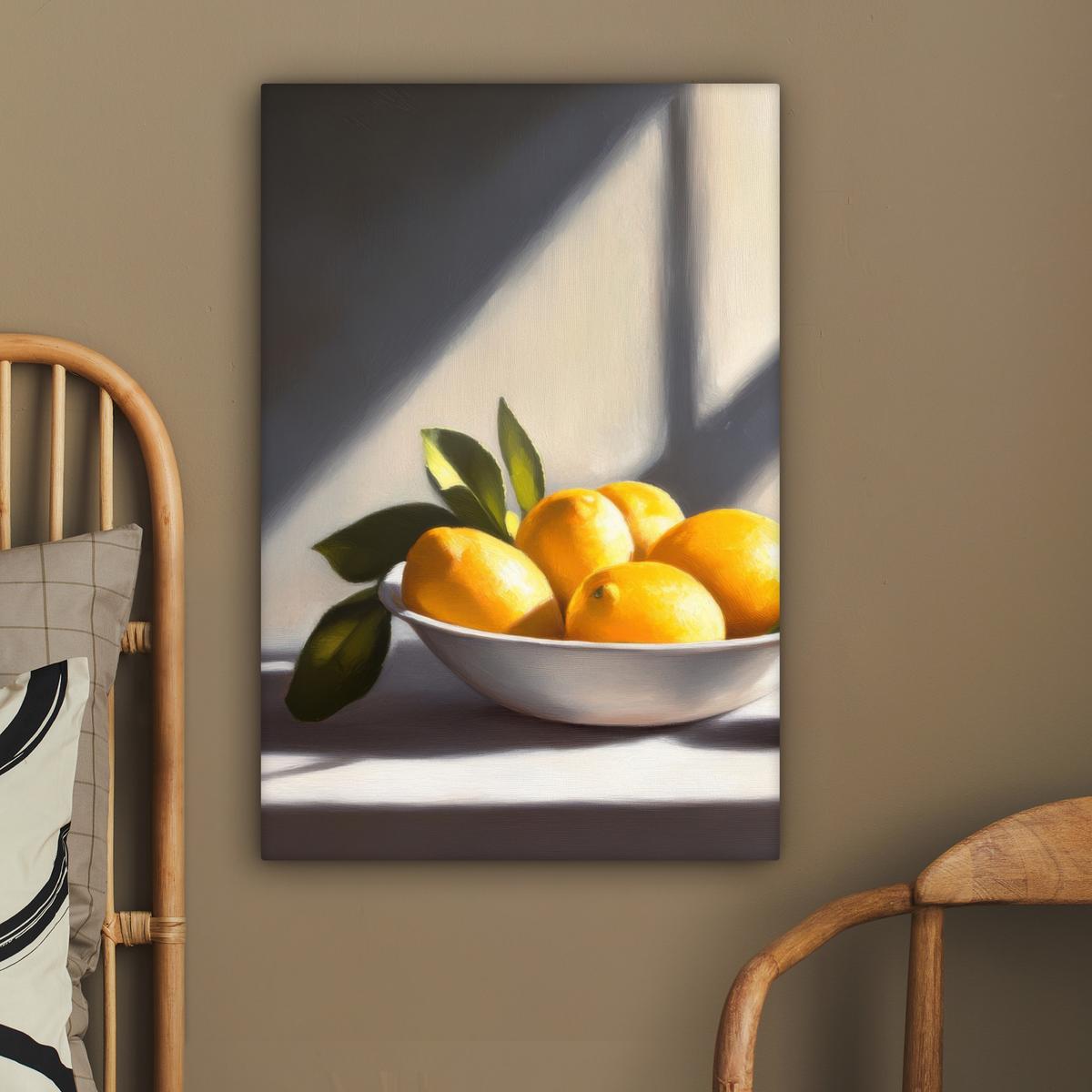 LEINWANDBILD Zitronen - Stilleben - Gelb Wanddeko 40x60 cm - Gelb, Textil (40/60cm) - MuchoWow