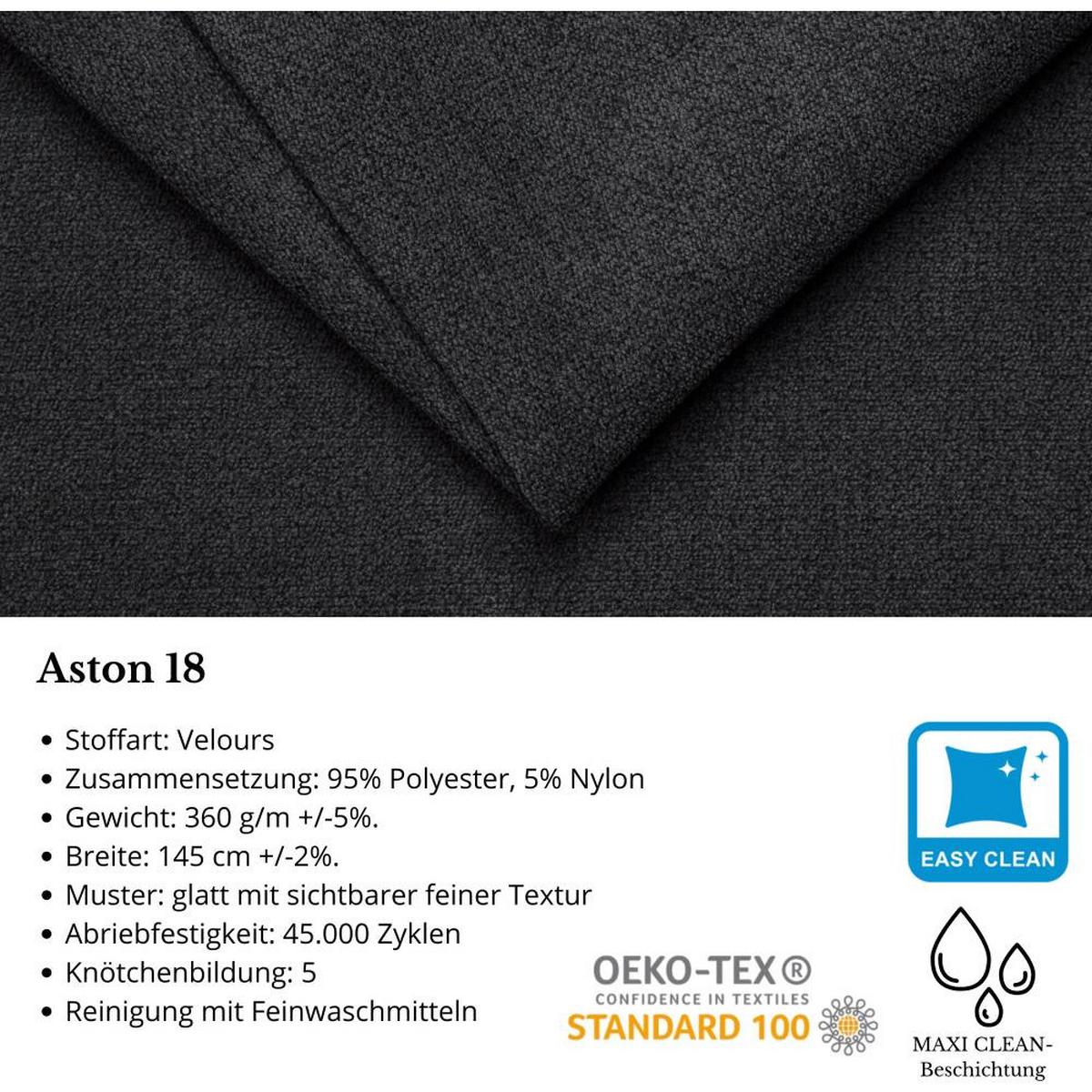 ECKSCHLAFSOFA Draco mit Schlaffunktion, rechts, Anthrazit - Anthrazit/Schwarz, Textil/Metall (267/186cm) - Beautysofa