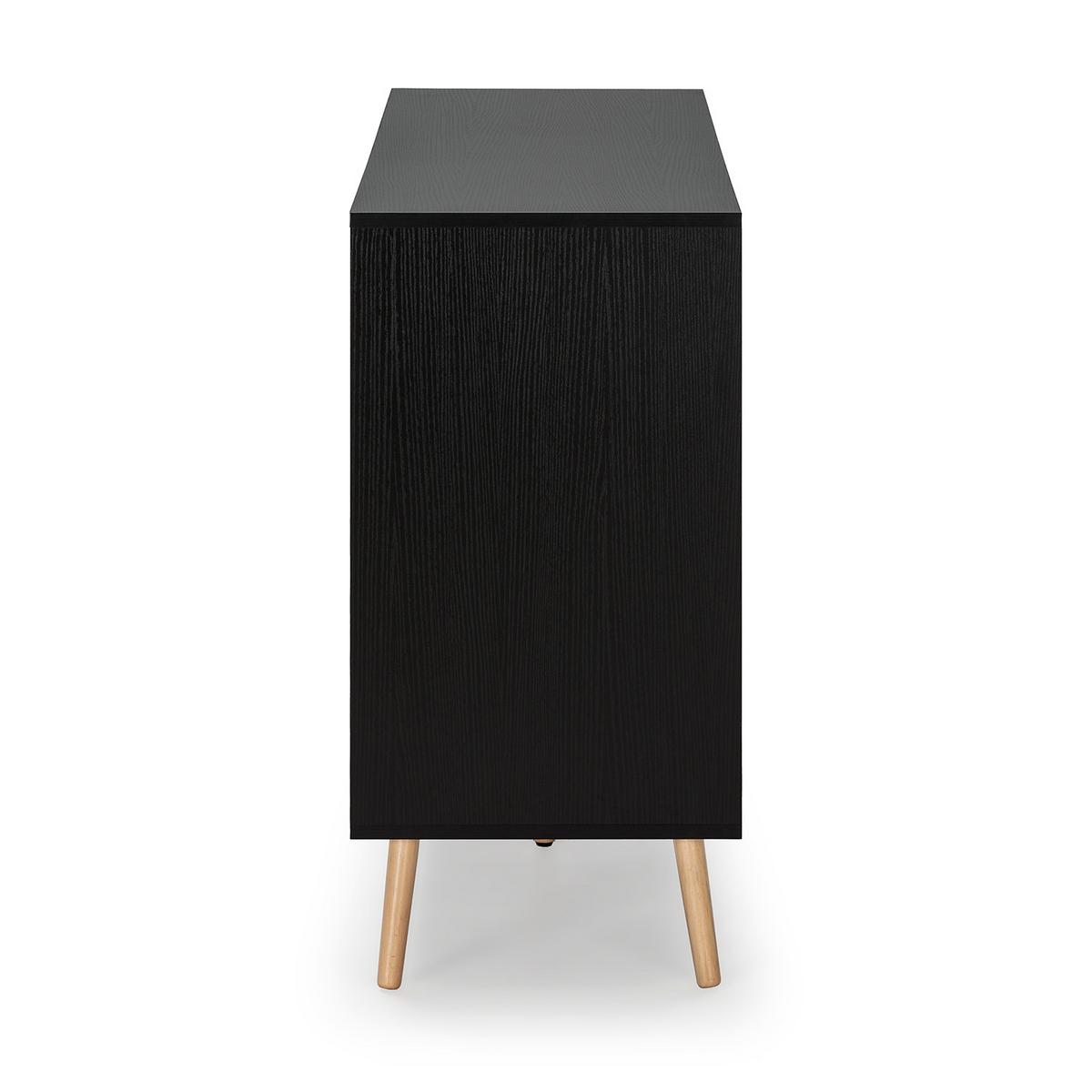 SIDEBOARD Apolo 2 Türen 1 Schublade, Schwarz/Holzfarbe - Schwarz, Holzwerkstoff (136/80/40cm)