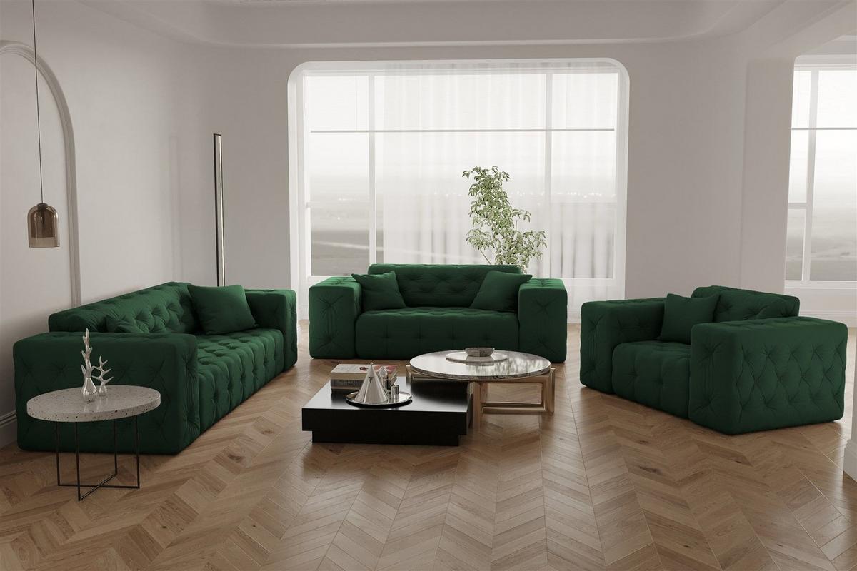 SOFA 2-sitzer Chantal - Grün, Holzwerkstoff/Textil (186/78/96cm) - Fun Möbel