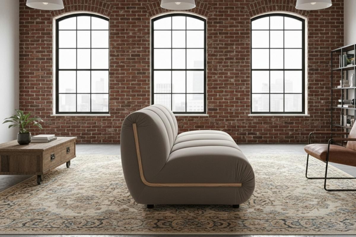 MODULSOFA LAYLA Taupe Velvet - Taupe/Schwarz, Buchenholz/Textil (183/74/99cm) - KAWOLA