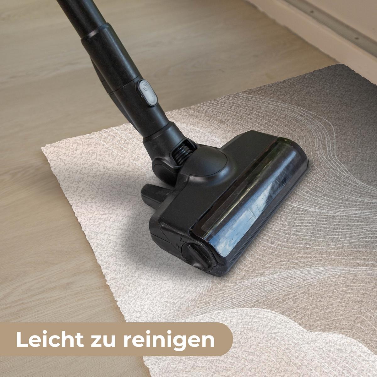FUSSMATTE Wellenlinien - Luftströme - Harmonisch Schmutzfänger 60x40 cm - Beige, Kunststoff (60/0.4cm) - MuchoWow