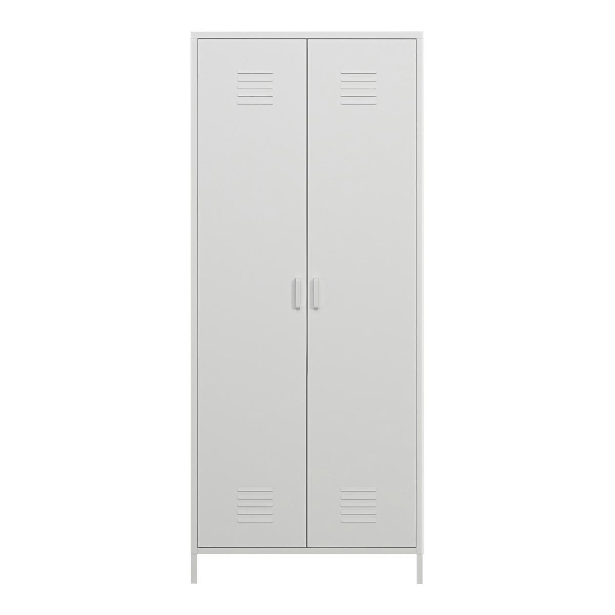 KLEIDERSCHRANK Seinäjoki - Weiß, Metall (76/180/50cm) - [en.casa]