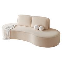 2-SITZER-SOFA SOFIA Bouclé-Stoff in Creme - Creme/Schwarz, Kunststoff/Textil (234/88/101cm) - Idohome