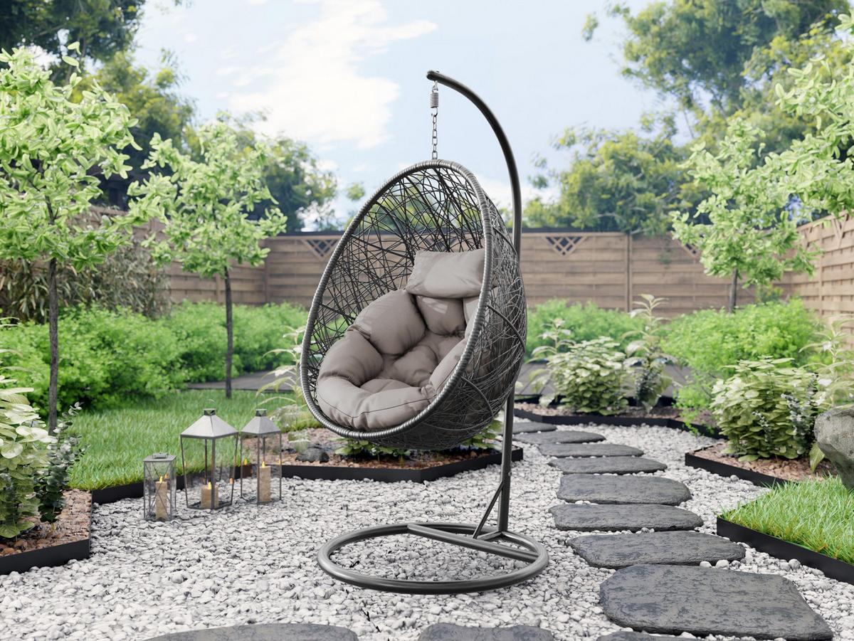 HÄNGESESSEL Fogo - Grau, Metall (90/195/95cm) - MIRJAN24
