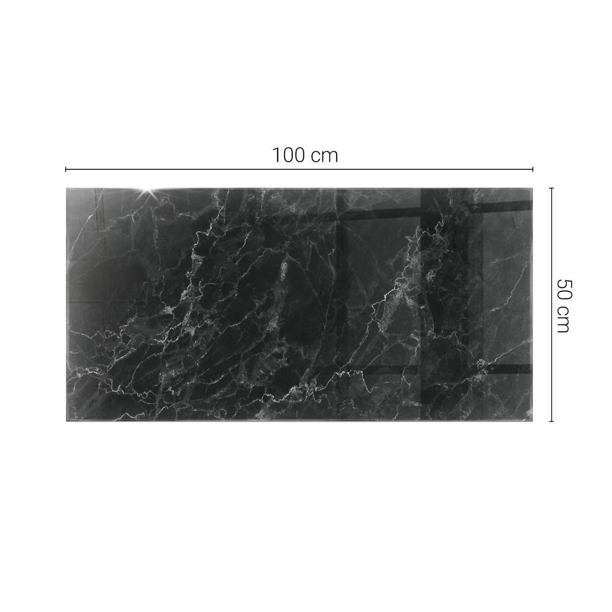 TISCHPLATTE 60x60 cm Marmormuster mit Adern - Schwarz, Glas (0.4/100/50cm) - TULUP