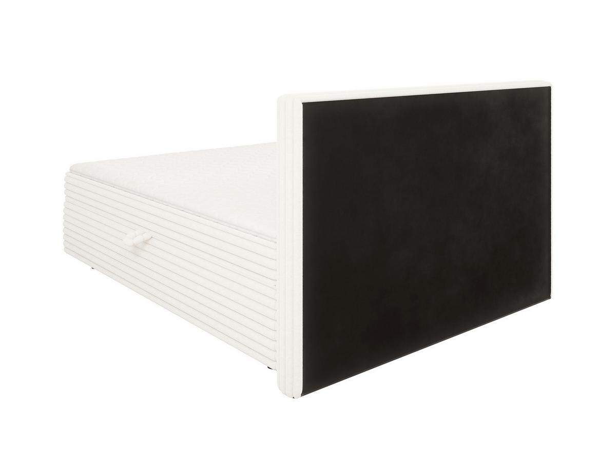 BOXBETT Roma 160/200 cm Hellbeige Plüschcord - Beige/Schwarz, Holz/Kunststoff (160/200cm) - S-Style