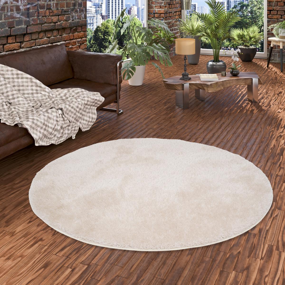 HOCHFLOR SHAGGY TEPPICH FEELING MIX RUND - Beige, Textil (200/200cm) - Snapstyle
