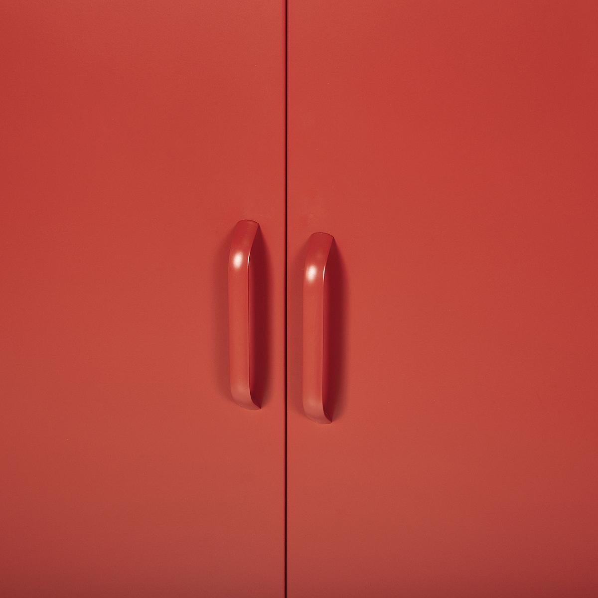 GARDEROBENSCHRANK Stahl rot matt 4 Fächer Varna - Rot, Metall (76/171/50cm) - Beliani