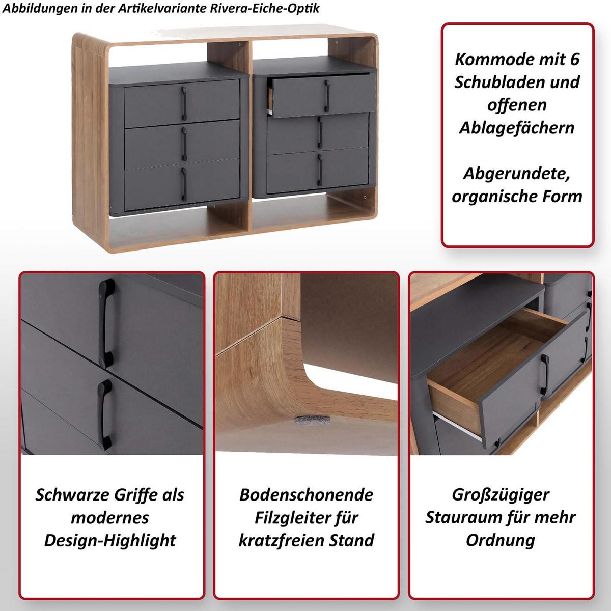 KOMMODE Dunkelgrau, Braun - Dunkelgrau/Braun, Holz (120/80/42cm) - MCW