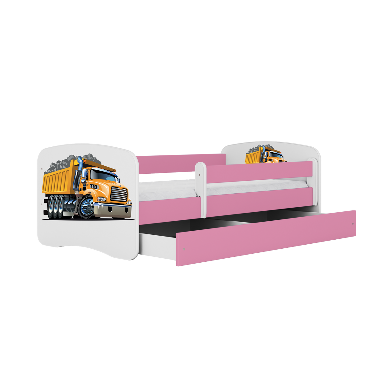 KINDERBETT Lastwagen mit Schublade 180/80 90/61/184 - Rosa, Holzwerkstoff (80/180cm) - RAUMHIRSCH FURNITURE