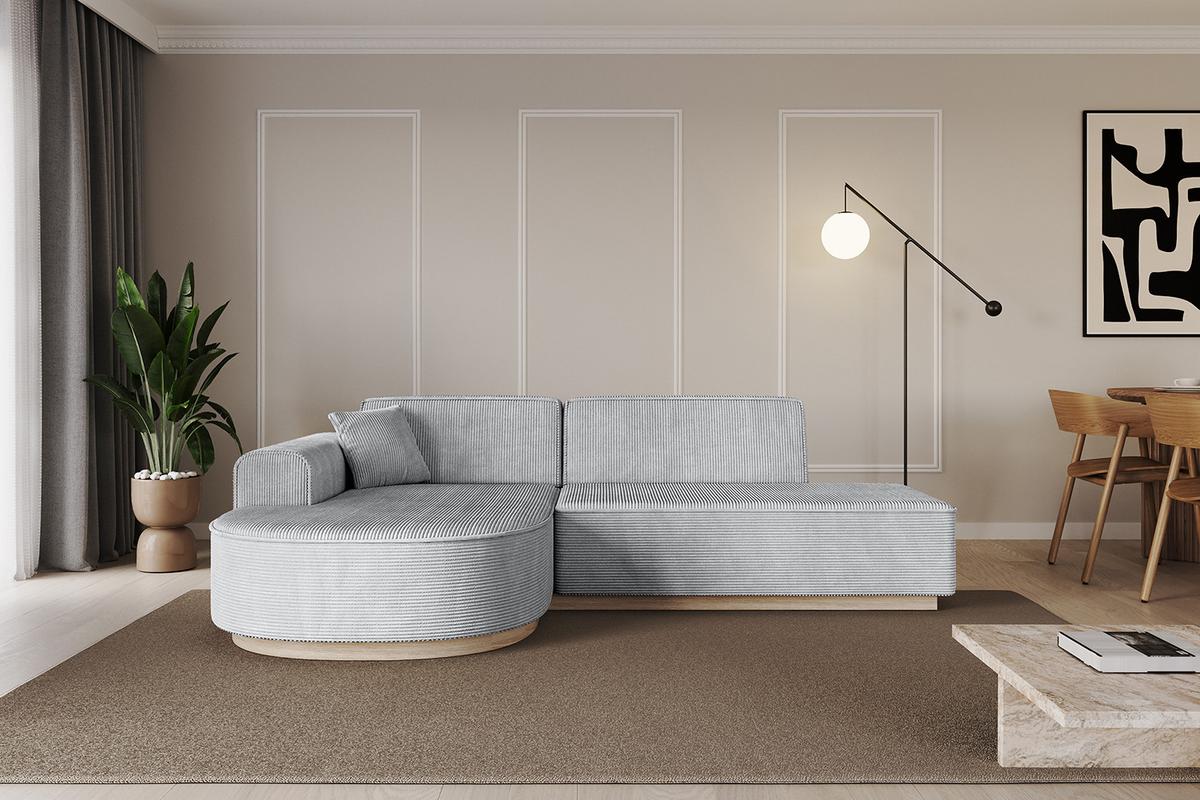 ECKSOFA Ottomane Links ARRIO-L1 - 243x171x83 cm Grau - Grau, Holzwerkstoff/Textil (243/171cm) - ALTDECOR