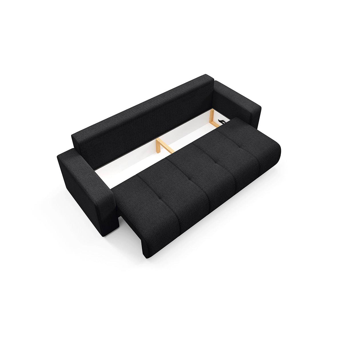 SOFA Vasco 3 Sitzplätze Schwarz - Schwarz, Holz (244/86/92cm) - Petits-meubles