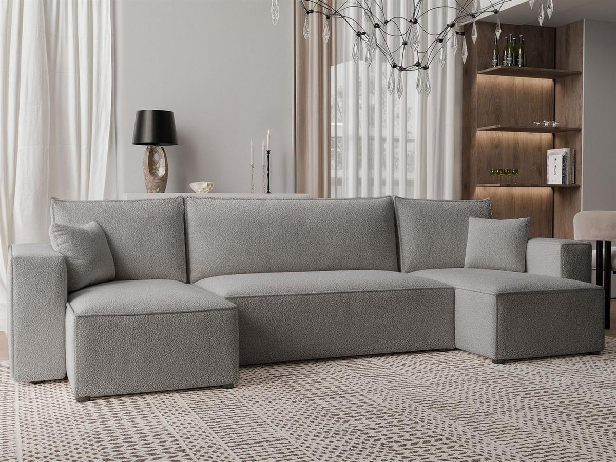 WOHNLANDSCHAFT Adara Schlaffunktion - Grau, Holzwerkstoff/Textil (312/83/145cm) - Fun Möbel