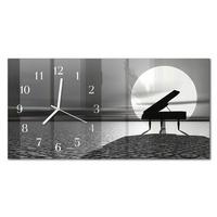 WANDUHR aus Glas 60x30 cm - Klavier - Schwarz, Glas (60/30/0.4cm) - TULUP