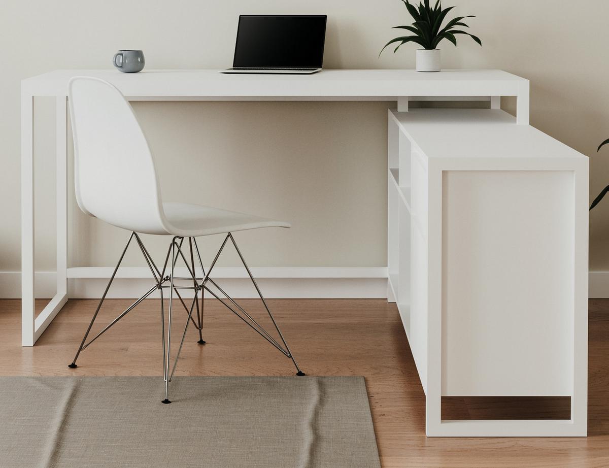 SCHREIBTISCH weiß 139 x 139 cm, Eckschreibtisch für Büro und Homeoffice - Weiß, Holzwerkstoff (139/139/75cm) - Furn.Design