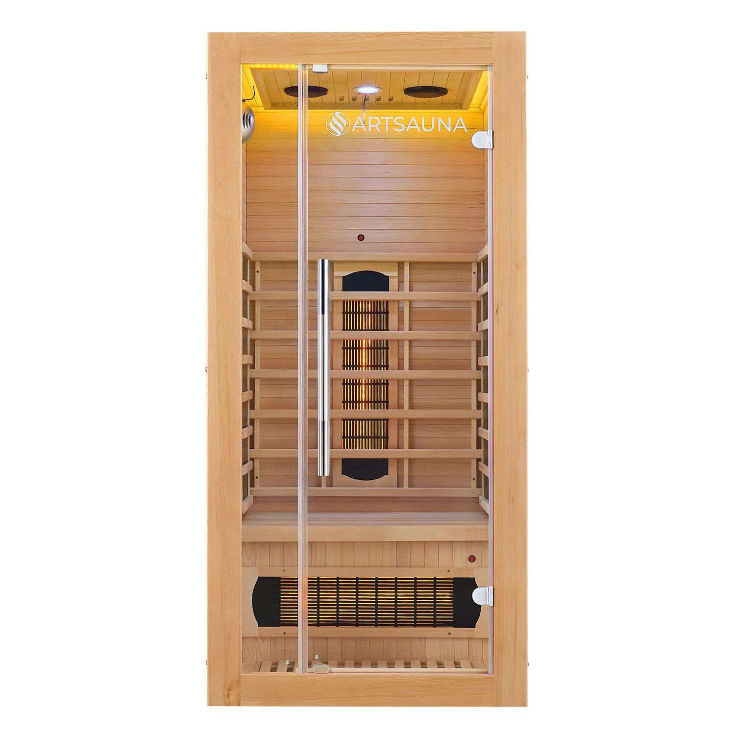 INFRAROTKABINE Kiruna90 mit Dual Technologie - Naturfarben, Holz (90/190/90cm) - Artsauna