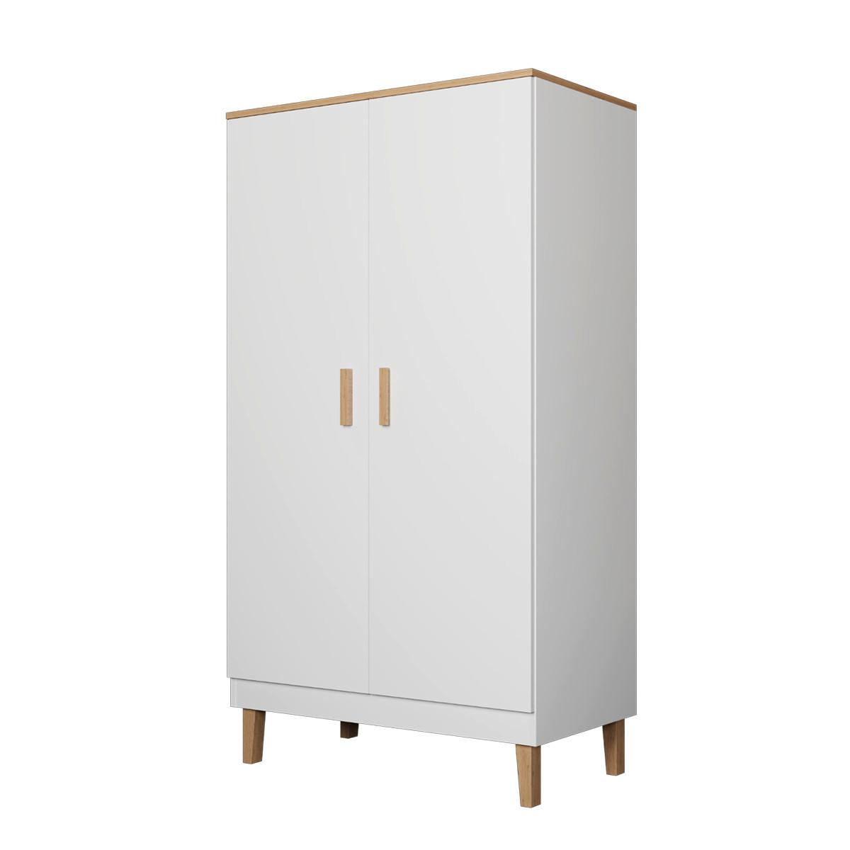SCHRANK 2 Türen Denver Weiß - Weiß, Holzwerkstoff (100/184/55cm) - Petits-meubles