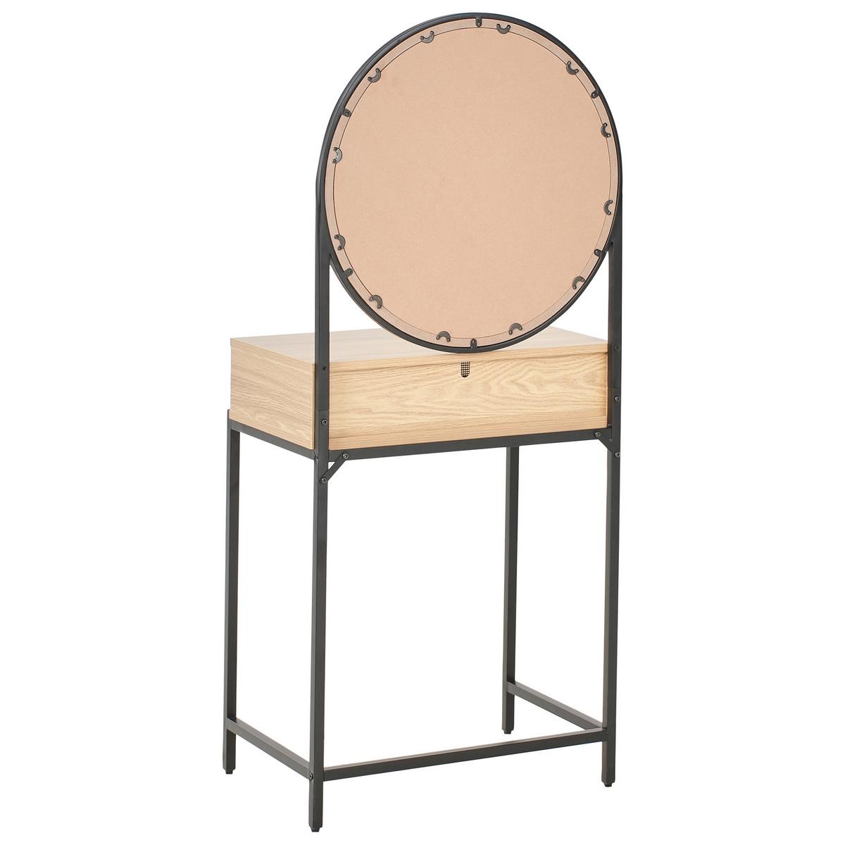 SCHMINKTISCH mit Spiegel Hellbraun Cassiar - Hellbraun, Holzwerkstoff (61/140/36cm) - Beliani