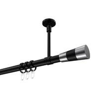 GARDINENSTANGE Sonette Tanara 100 cm, 1-läufig, 20 mm Ø Schwarz - Chromfarben/Schwarz, Metall (100cm) - INTERDECO
