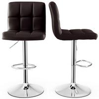 BARHOCKER Braun(2er-Set) - Braun, Metall (43/116.5/41cm) - COSTWAY