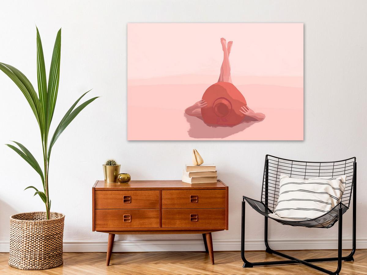 KUNSTDRUCK Rosa 90/60 cm - Pink, Textil (90/60cm) - KUNSTLOFT