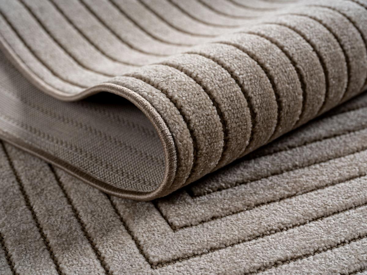 TEPPICH Outdoor ENGADIN in Beige, im Skandi-Stil mit 3D-Design, aus Polypropylen, 80 x 150 cm - Beige, Textil (150/80cm) - KADIMA DESIGN