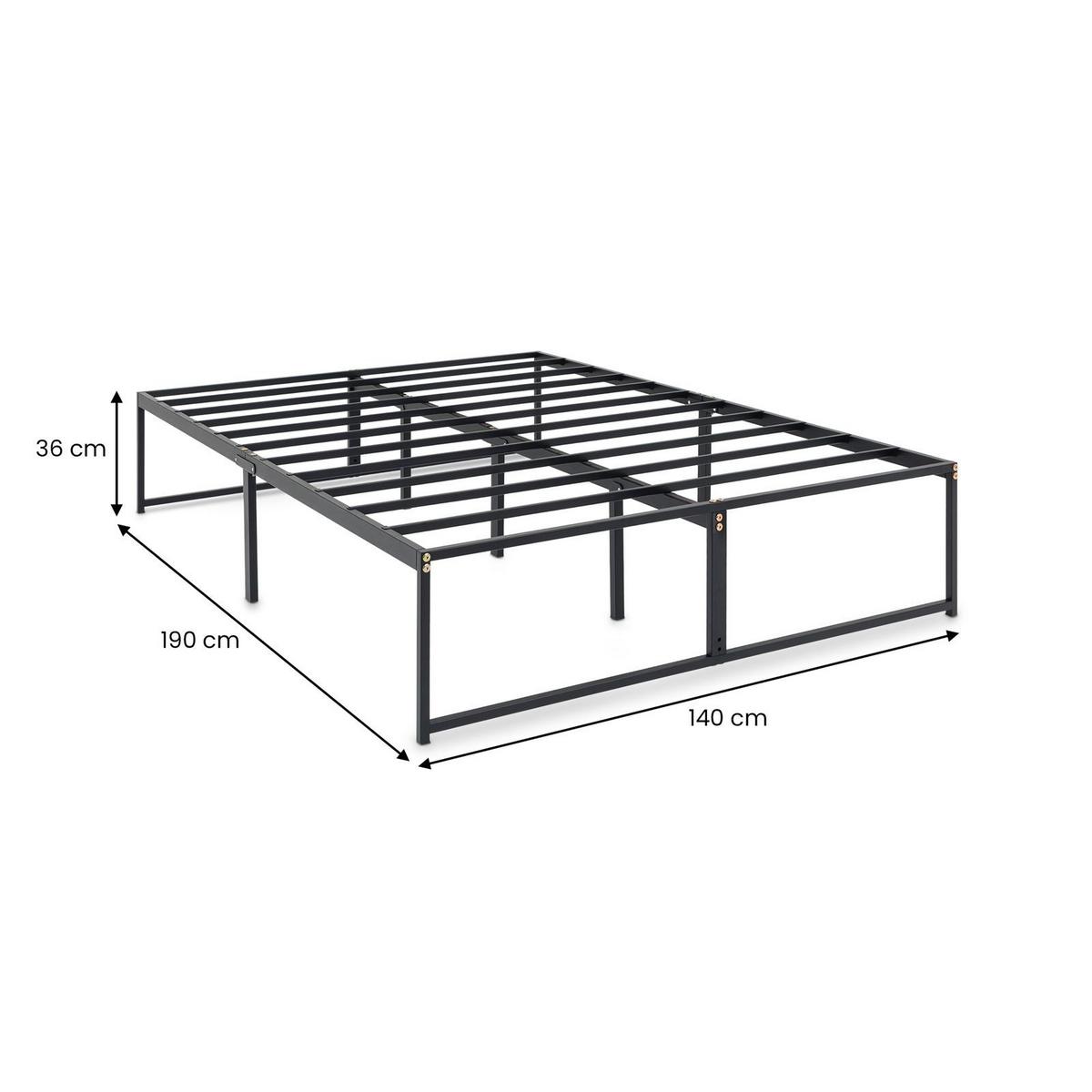 FUTONBETT SOVE 140x190 cm schwarz - Schwarz, Metall (140/190cm) - IDIMEX