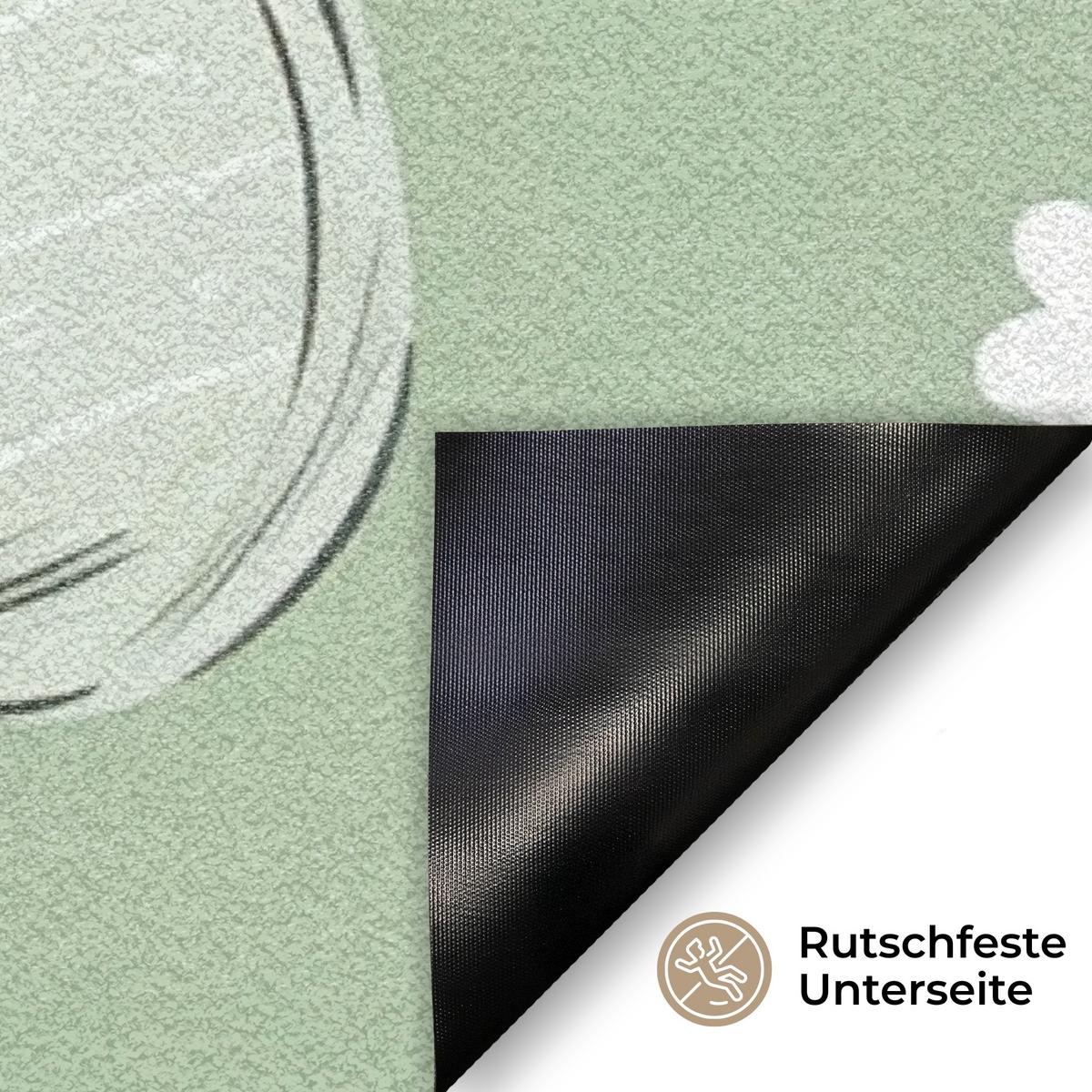 FUSSMATTE Grün - Eier - Muster Schmutzmatte 90x60 cm - Waldgrün, Kunststoff (60/90cm) - MuchoWow
