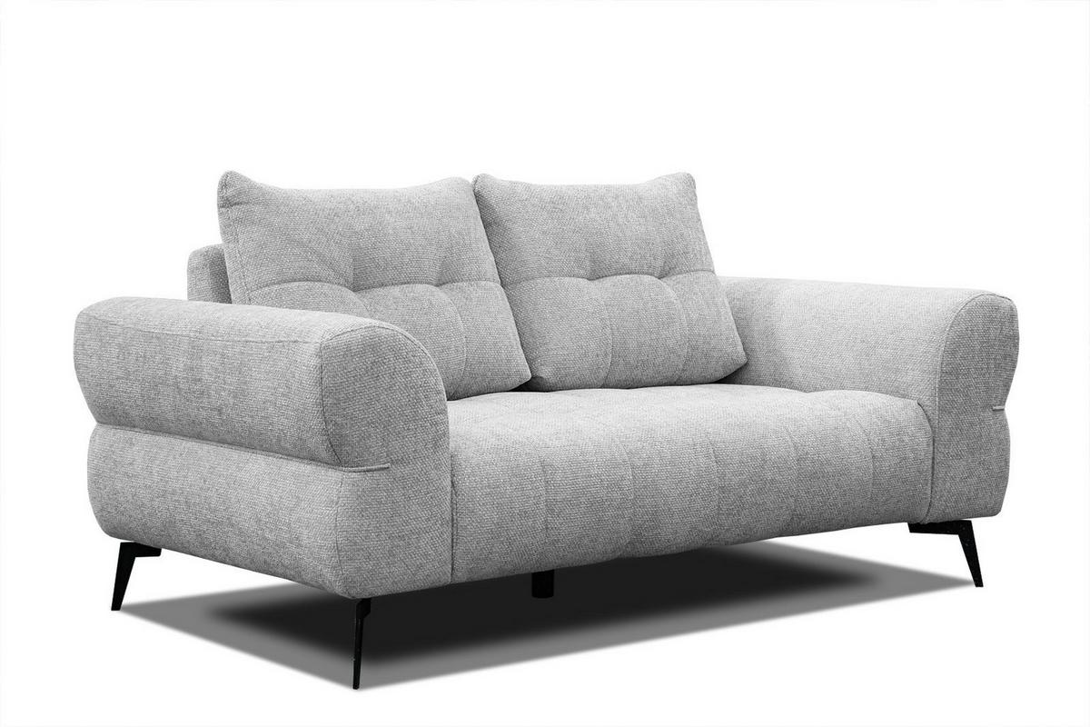 SOFA SALVINI 2-Sitzer, hellgrau - Hellgrau/Schwarz, Holzwerkstoff/Textil (176/88/99cm) - Wozimo