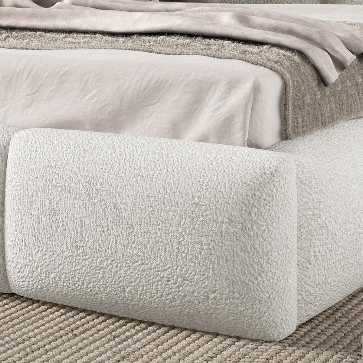 POLSTERBETT Bero, 200x200, Bouclé-Stoff, Weiß - Weiß, Textil (200/200cm) - Beautysofa