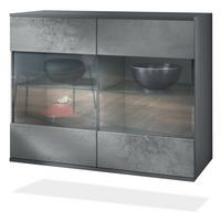 KOMMODE Bari Beton Dunkel Optik - Dunkelgrau, Holzwerkstoff (92.5/73.5/35cm) - Vladon