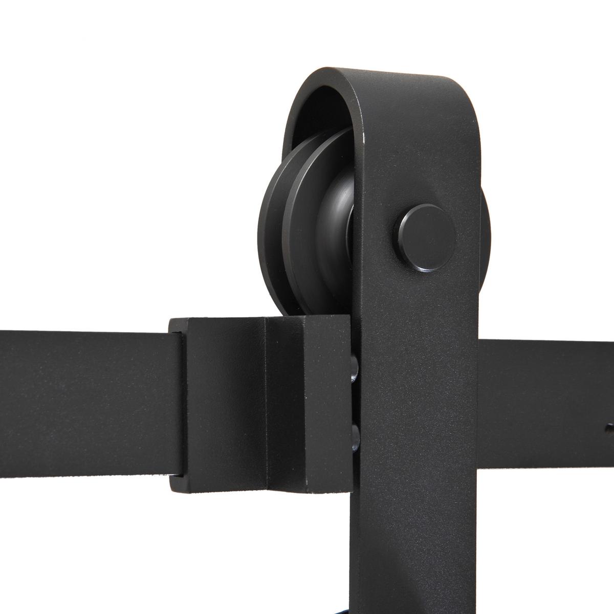 SCHIEBETÜRSYSTEM - Schwarz, Metall (4/0.6/200cm) - HOMCOM