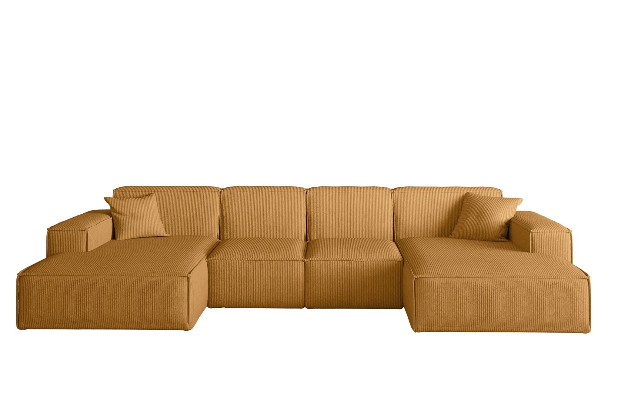 WOHNLANDSCHAFT Celes Premium Xs Scala - Currygelb, Holzwerkstoff/Textil (342/73/165cm) - Fun Möbel