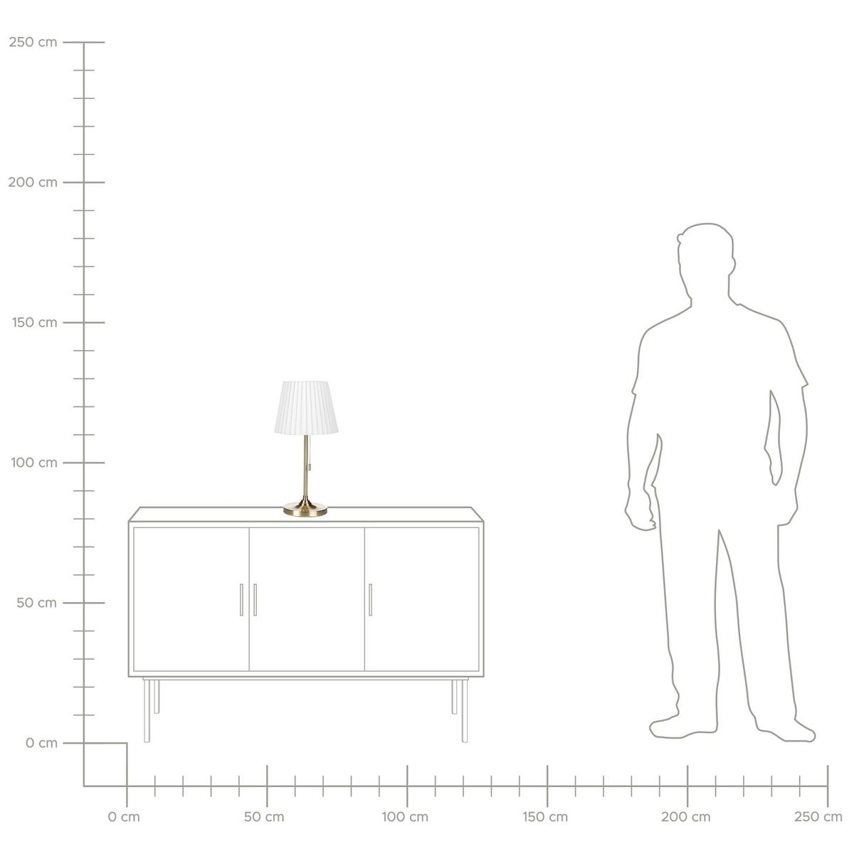 TISCHLAMPE Torysa 23/23/48 cm - Messingfarben, Metall (23/23/48cm) - Beliani
