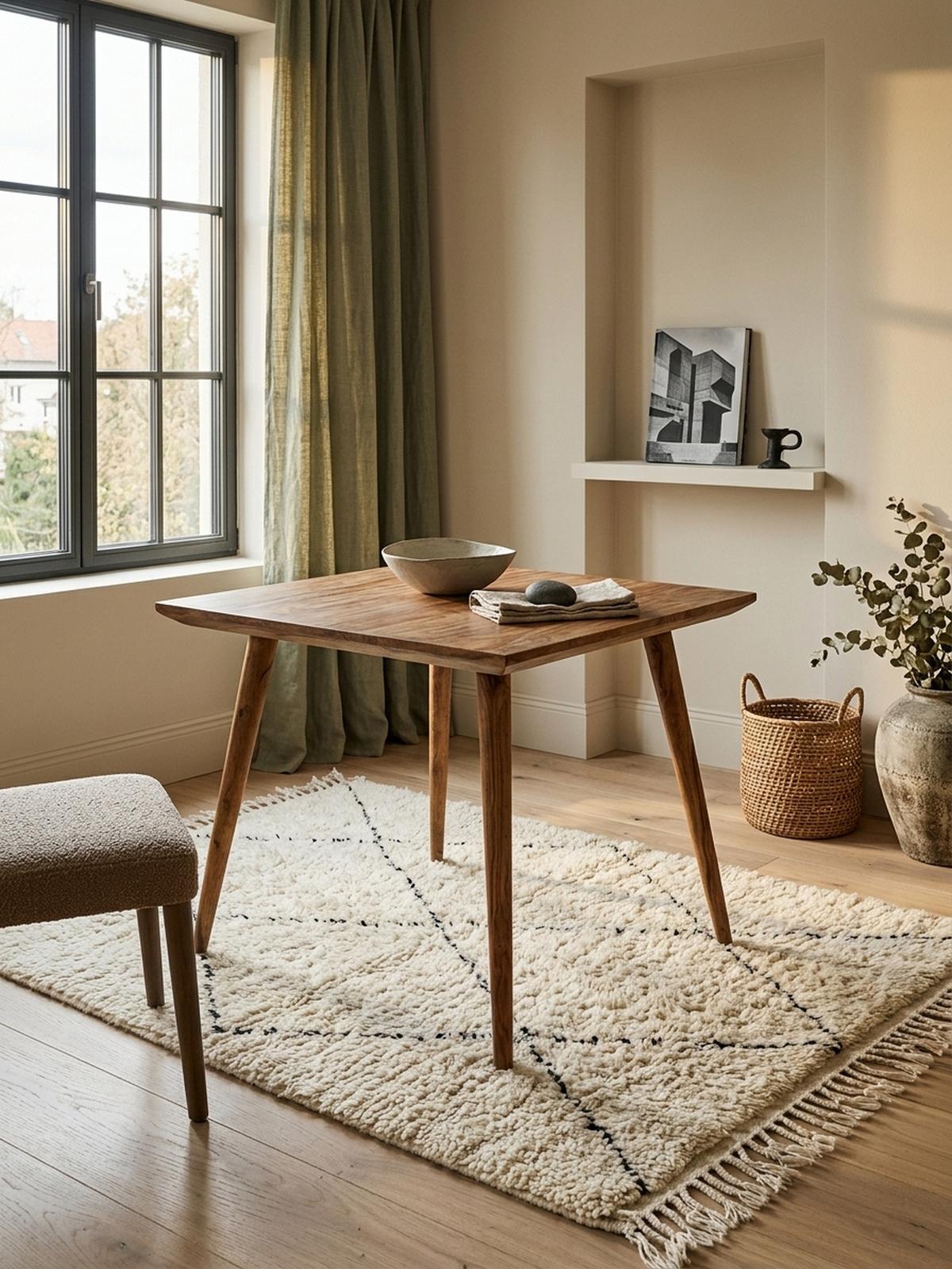 ESSZIMMERTISCH – Massivholz Braun 80x80x76 cm Retro Landhausstil - Braun, Holz (80/80/76cm) - KADIMA DESIGN